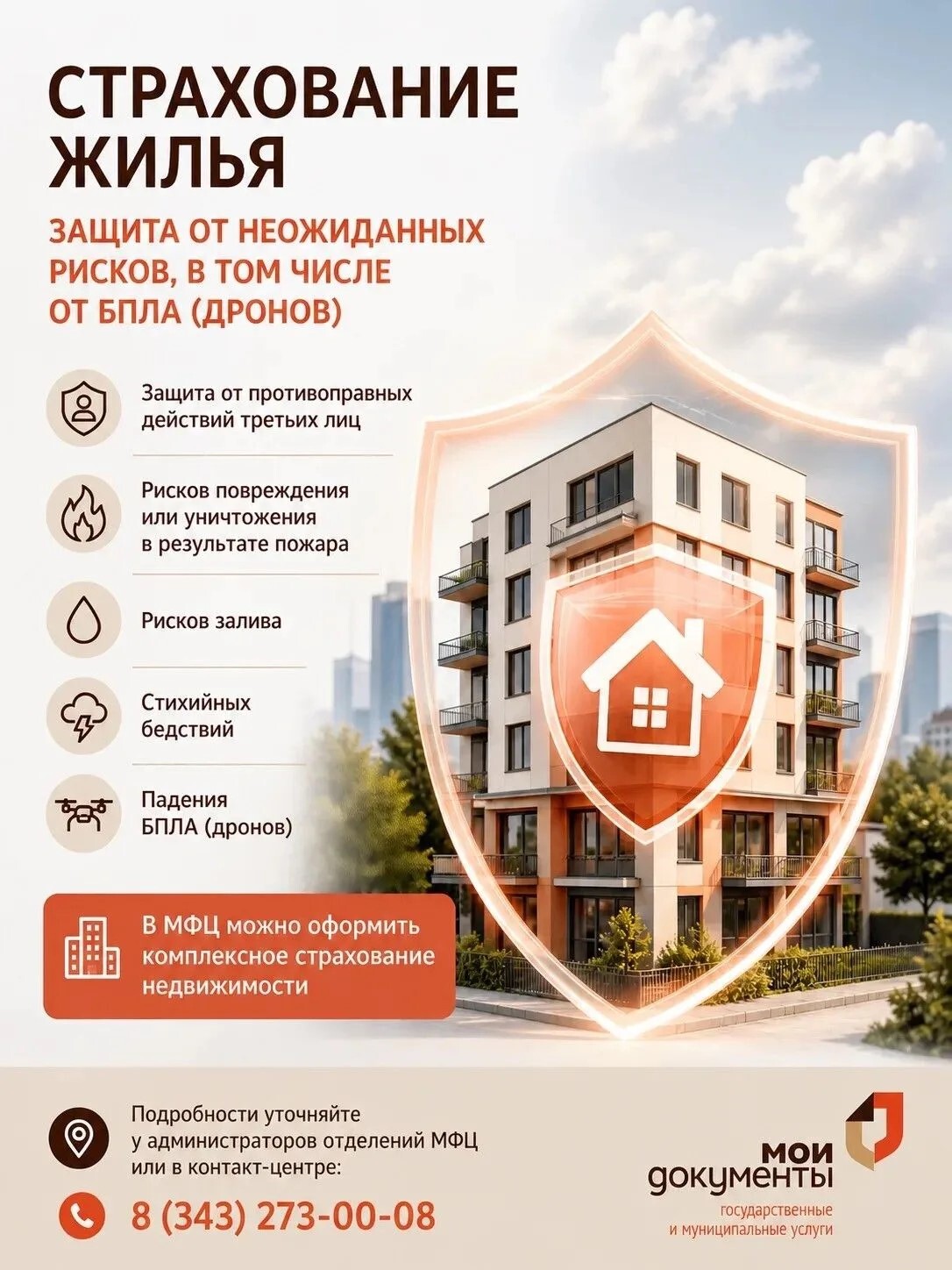 Оформление полисов добровольного страхования в МФЦ